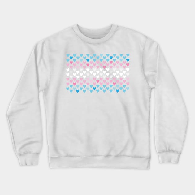 Transgender Pride Hearts Crewneck Sweatshirt by CKline